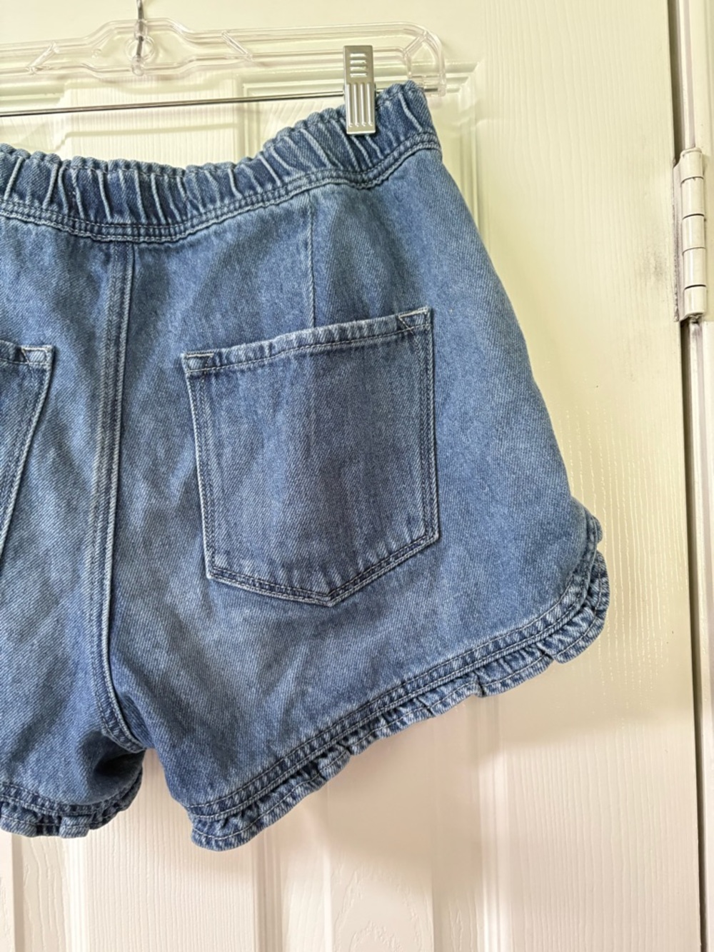 KanCan Blue Ruffle Hem Denim Shorts - Picture 7 of 11